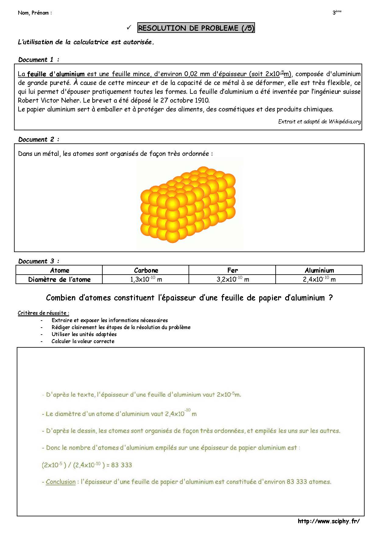 DS2 3 ème atomes 2018 2019 Page 2