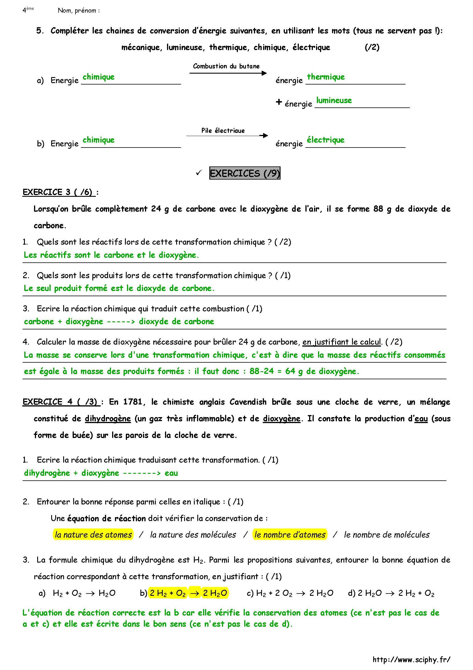 DS 4 4ème réaction chimique 2018 2019 Page 2