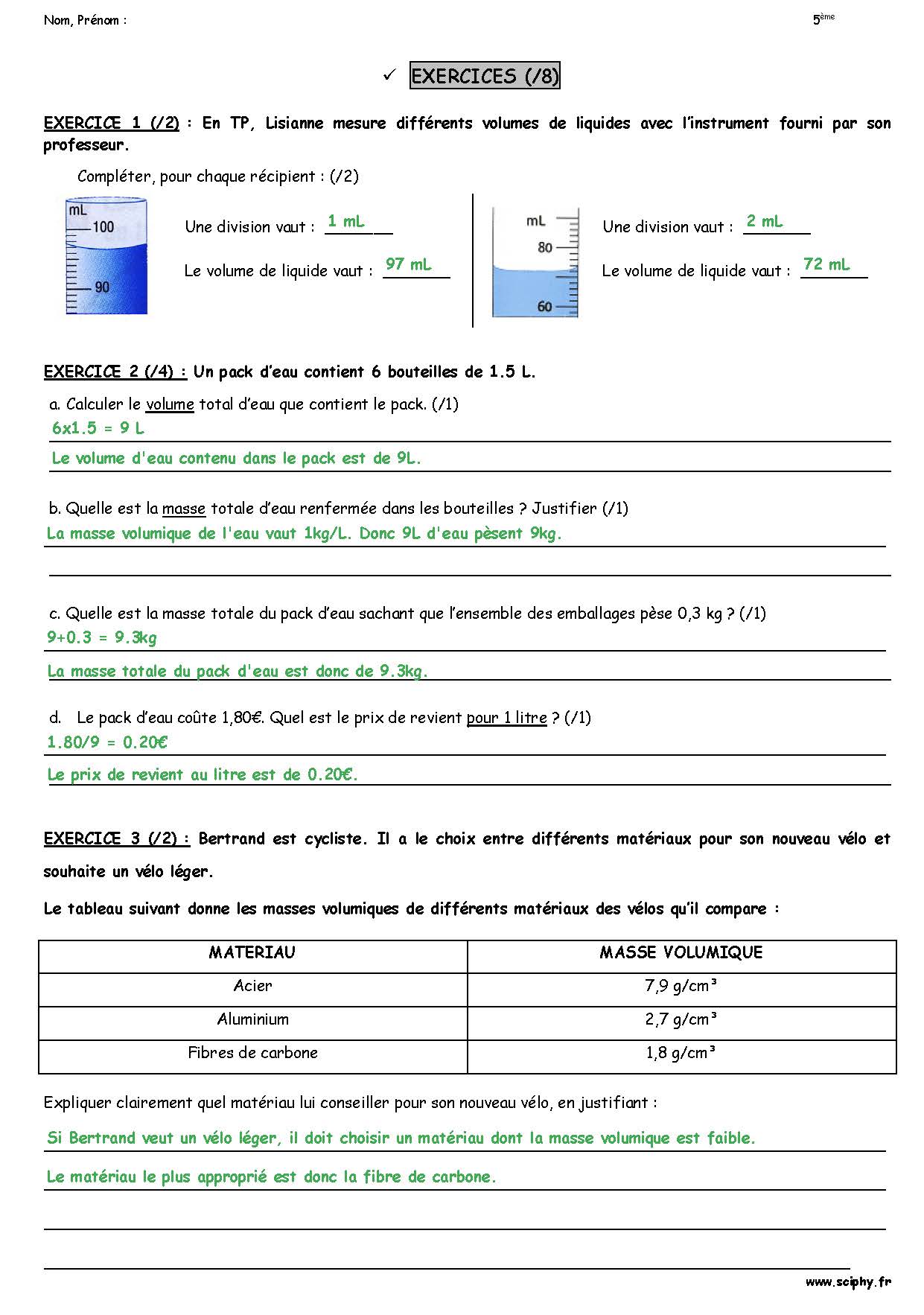 DS 2 5 ème Masse et Volume 2018 Page 2
