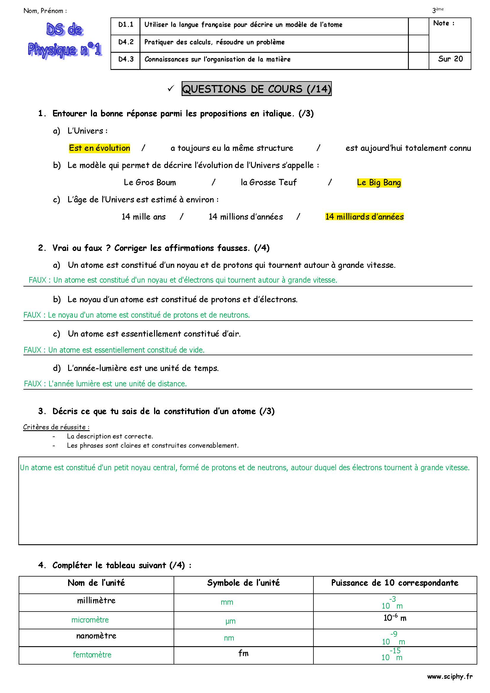 DS1 Matière et Univers 2020 2021 correction Page 1