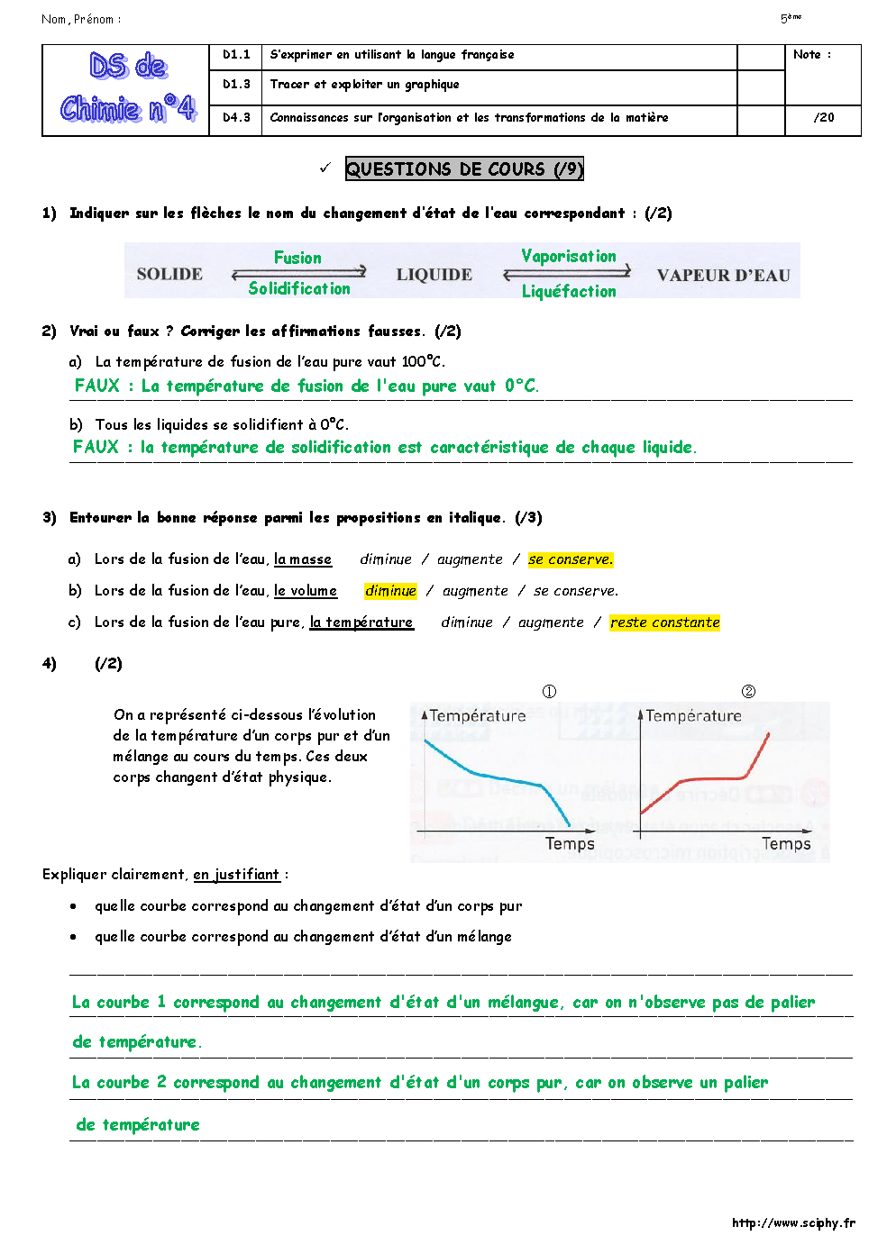 DS 4 5 ème fusion solidification correction Page 1