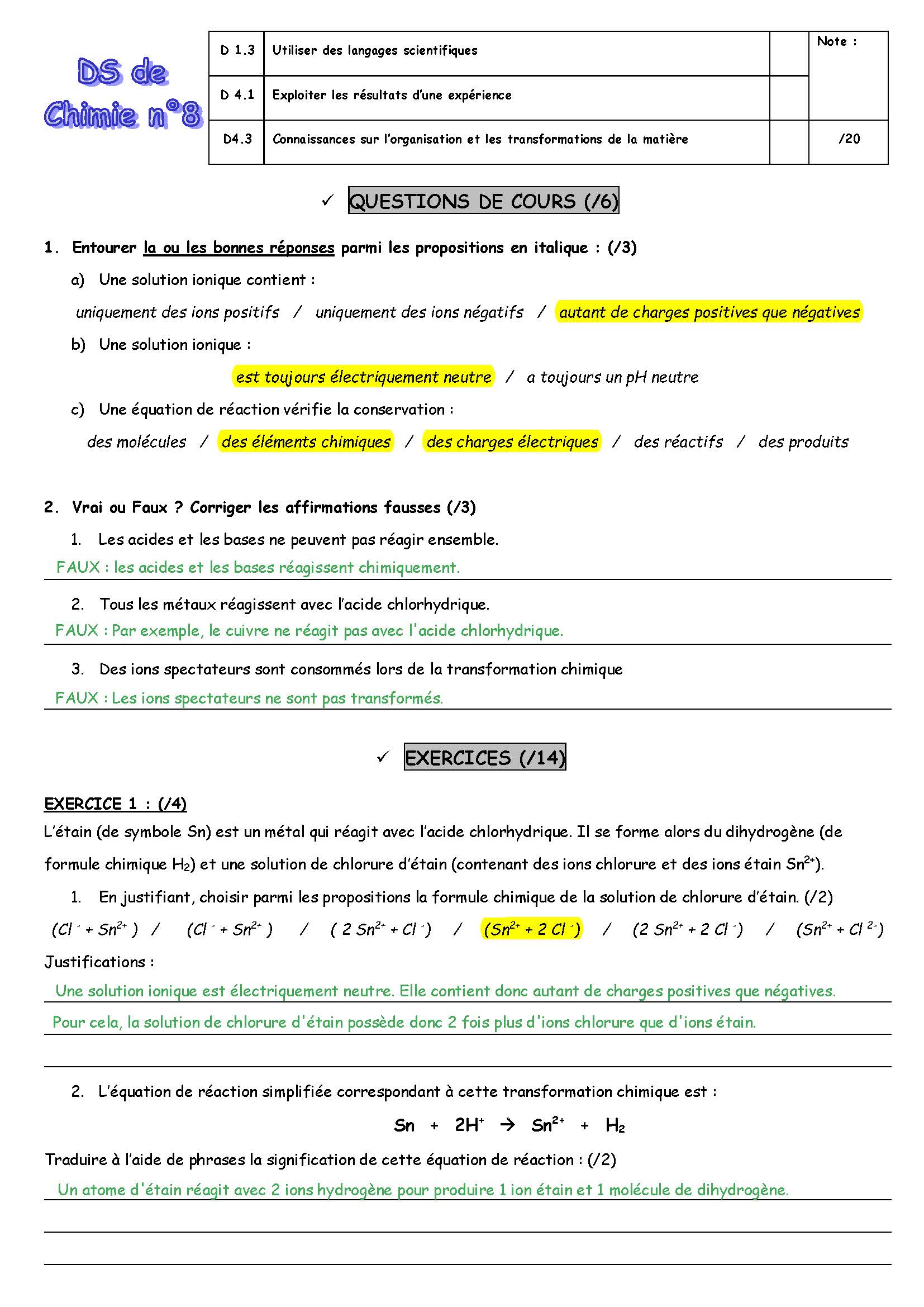 DS8 3ème HClmétaux 2024 Page 1